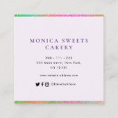 Elegant logo, aangepast snoepgoed vierkante visitekaartje (Achterkant)