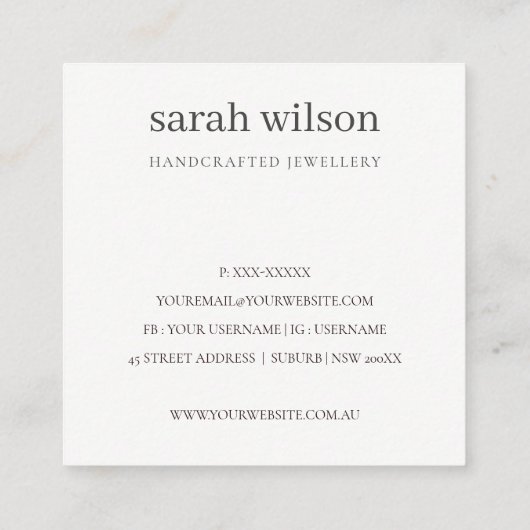 Elegant Logo Abstract bruin Oranje afvalolie Vierkante Visitekaartje (Achterkant)