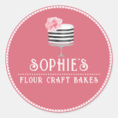 Elegant Logo bakkerij Ronde Sticker (Voorkant)