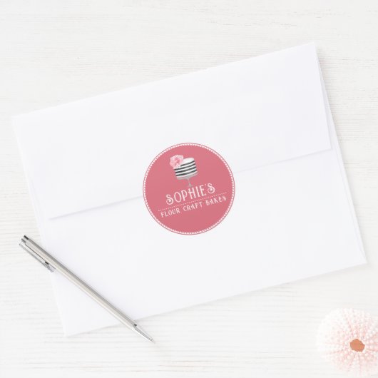 Elegant Logo bakkerij Ronde Sticker (Envelop)