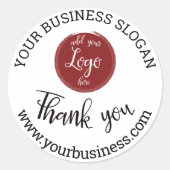  Elegant Logo bedankt de Klassieke Ronde Sticker (Voorkant)