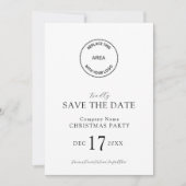 Elegant Logo Company Kerstfeest Save the Date Kaart (Voorkant)