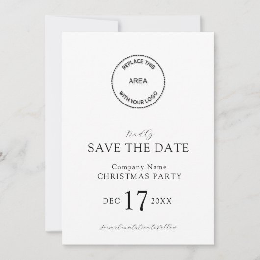 Elegant Logo Company Kerstfeest Save the Date Kaart (Voorkant)