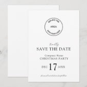 Elegant Logo Company Kerstfeest Save the Date Kaart (Voorkant / Achterkant)