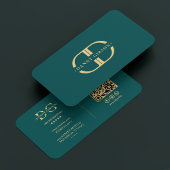 Elegant Logo D Monogram Modern Blauwgroen Goud Visitekaartje