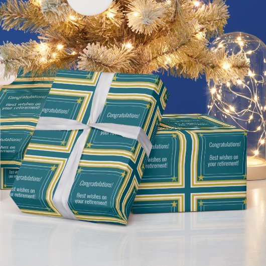 Elegant logo, foto en sterren, lichtgroene felicit cadeaupapier (Feestdagen)