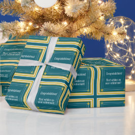 Elegant logo, foto en sterren, Teal felicitaties Cadeaupapier