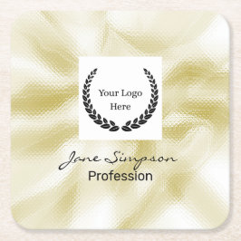 Elegant Logo Goud Textuur Kartonnen Onderzetters