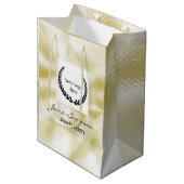Elegant Logo Goud Textuur Medium Cadeauzakje (Voorkant Gekanteld)