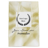 Elegant Logo Goud Textuur Medium Cadeauzakje (Achterkant)