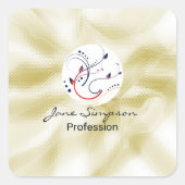 Elegant Logo Goud Textuur Vierkante Sticker (Voorkant)