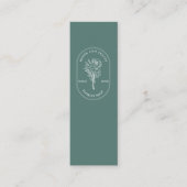 Elegant logo Groen wit Bloemist Minimalist Mini Visitekaartje (Voorkant)