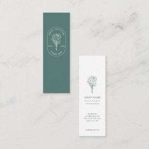 Elegant logo Groen wit Bloemist Minimalist Mini Visitekaartje