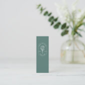 Elegant logo Groen wit Bloemist Minimalist Mini Visitekaartje (Staand voorkant)