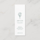 Elegant logo Groen wit Bloemist Minimalist Mini Visitekaartje (Achterkant)