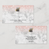 Elegant Logo marmer roze wastrombocytendisplay Visitekaartje (Voorkant / Achterkant)