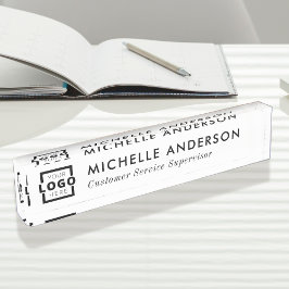 Elegant Logo Matig Wit. Naambordje