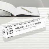 Elegant Logo Matig Wit. Naambordje