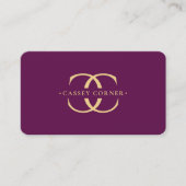 Elegant Logo Monogram C Modern Luxe Paarse Visitekaartje (Voorkant)