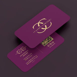 Elegant Logo Monogram C Modern Luxe Paarse Visitekaartje