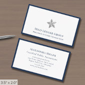 Elegant Logo Navy Blue Border Visitekaartje