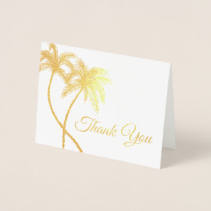 Elegant Logo Palm Trees Gold Foil Hartelijk dank Folie Kaarten