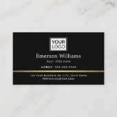 Elegant logo QR code golden gradiënt dividend zwar Visitekaartje (Voorkant)