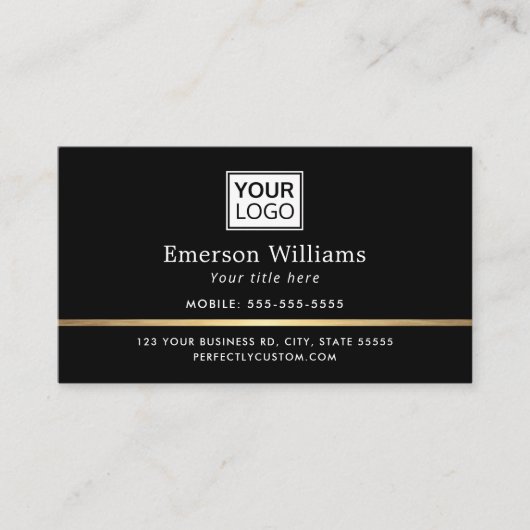 Elegant logo QR code golden gradiënt dividend zwar Visitekaartje (Voorkant)