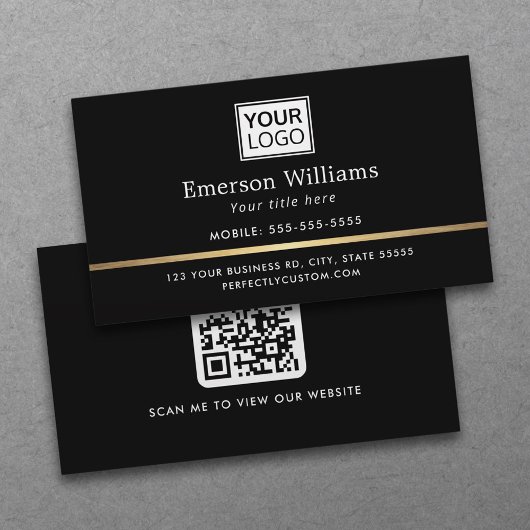 Elegant logo QR code golden gradiënt dividend zwar Visitekaartje