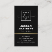 Elegant logo QR code golden gradiënt zwart Visitekaartje (Voorkant)