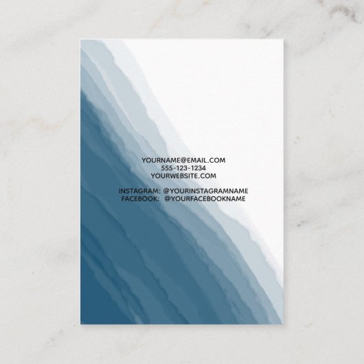 Elegant Logo van de Blauwgroen Waterverf Visitekaartje (Achterkant)