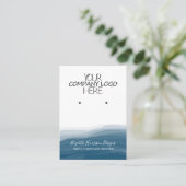 Elegant Logo van de Blauwgroen Waterverf Visitekaartje (Staand voorkant)