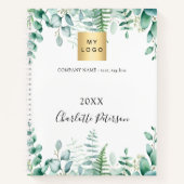 Elegant logo voor eucalyptusgroen bedrijf notitieboek (Voorkant)