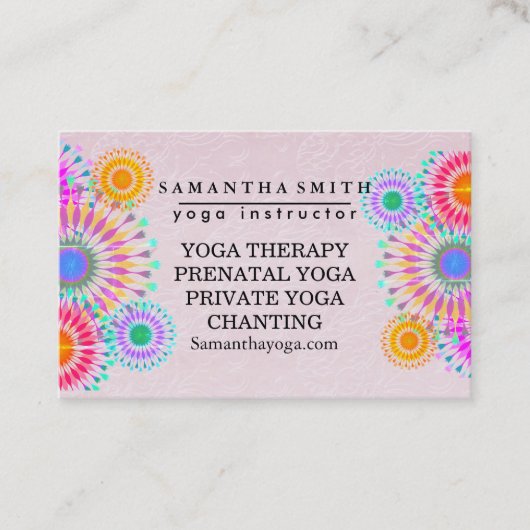 Elegant Logo Yoga Meditation Lotus Flowers Visitekaartje (Voorkant)