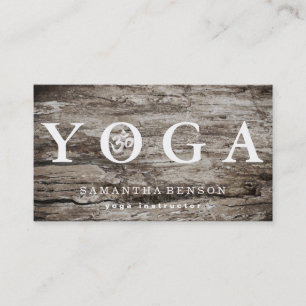 Elegant Logo Yoga Meditation Wood Visitekaartje