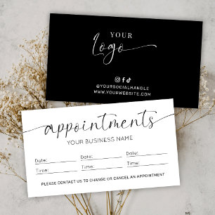 Elegant logo zwart en wit kapper salon afsprakenkaartje