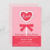 Elegant Lollipop Heart Snoep Valentijnsdag Party Kaart (Voorkant / Achterkant)