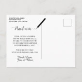 Elegant Long Stem Red Rose Wedding Save the Date Aankondigingskaart (Achterkant)