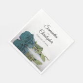 Elegant Long Stemmed Blauwgroen Turquoise Roos Wed Servet (Hoek)