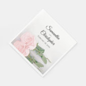 Elegant Long Stemmed Blush Pink Rose Wedding Servet (Hoek)