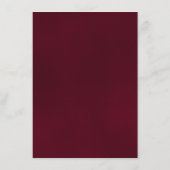 Elegant Long-Stemmed Burgundy Roos Wedding Details Informatiekaartje (Achterkant)