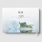 Elegant Long Stemmed Dusty Blue Roos Wedding Gastenboek (Achterkant)