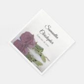 Elegant Long Stemmed Dusty Mauve Roos Wedding Servet (Hoek)