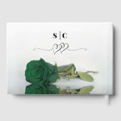 Elegant Long Stemmed Emerald Green Roos Wedding Gastenboek (Achterkant)