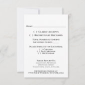 Elegant Long-Stemmed Emerald Green Roos Wedding RSVP Kaartje (Achterkant)
