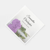 Elegant Long Stemmed Lila Paars Roos Wedding Servet (Hoek)