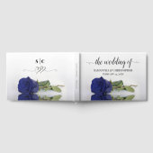 Elegant Long Stemmed Navy Blue Roos Wedding Gastenboek (Volledig)