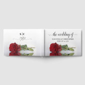 Elegant Long Stemmed Red Rose Romantic Wedding Gastenboek (Volledig)
