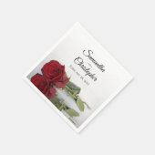 Elegant Long Stemmed Red Rose Wedding Servet (Hoek)