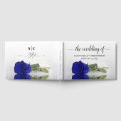 Elegant Long Stemmed Royal Blue Roos Wedding Gastenboek (Volledig)